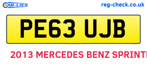 PE63UJB are the vehicle registration plates.