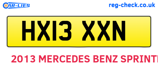 HX13XXN are the vehicle registration plates.