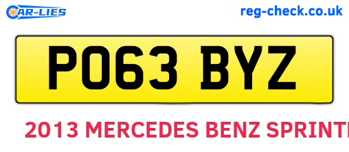PO63BYZ are the vehicle registration plates.