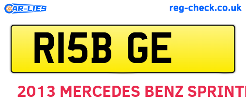 R15BGE are the vehicle registration plates.