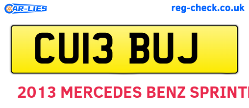 CU13BUJ are the vehicle registration plates.