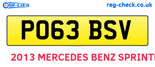 PO63BSV are the vehicle registration plates.