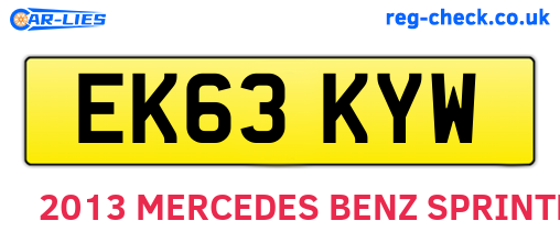 EK63KYW are the vehicle registration plates.