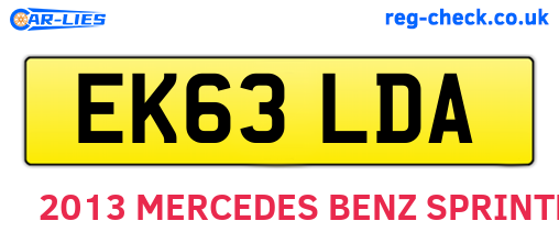 EK63LDA are the vehicle registration plates.