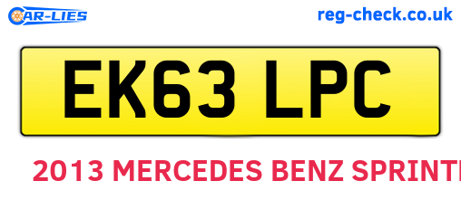 EK63LPC are the vehicle registration plates.