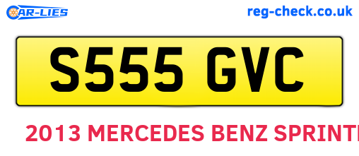 S555GVC are the vehicle registration plates.