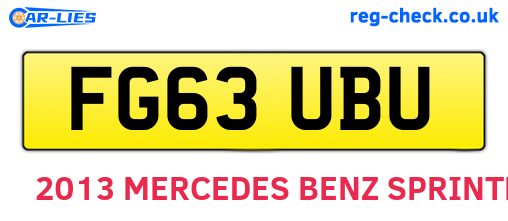 FG63UBU are the vehicle registration plates.