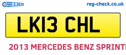 LK13CHL are the vehicle registration plates.