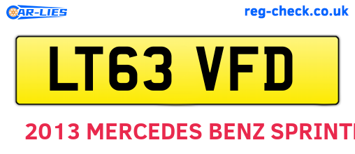 LT63VFD are the vehicle registration plates.