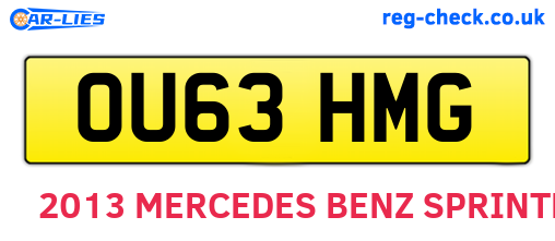 OU63HMG are the vehicle registration plates.