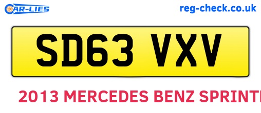 SD63VXV are the vehicle registration plates.