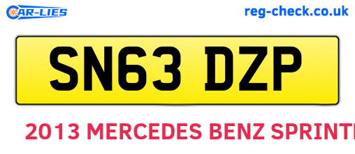 SN63DZP are the vehicle registration plates.
