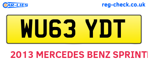 WU63YDT are the vehicle registration plates.
