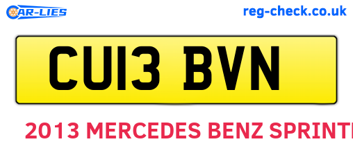 CU13BVN are the vehicle registration plates.