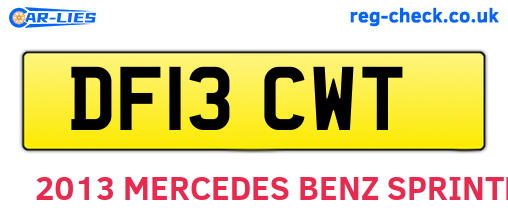 DF13CWT are the vehicle registration plates.