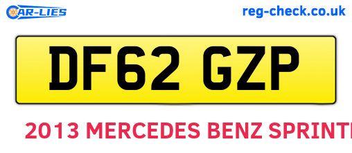 DF62GZP are the vehicle registration plates.