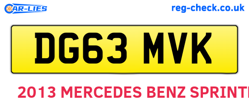 DG63MVK are the vehicle registration plates.