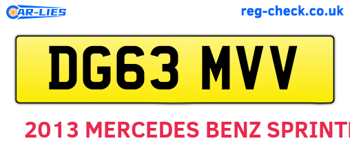 DG63MVV are the vehicle registration plates.
