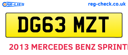 DG63MZT are the vehicle registration plates.