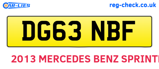 DG63NBF are the vehicle registration plates.