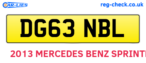 DG63NBL are the vehicle registration plates.