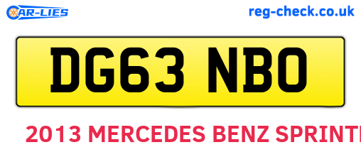 DG63NBO are the vehicle registration plates.