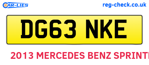 DG63NKE are the vehicle registration plates.