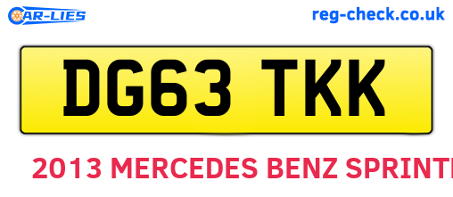 DG63TKK are the vehicle registration plates.