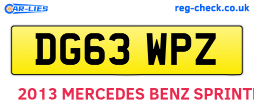 DG63WPZ are the vehicle registration plates.