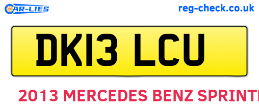 DK13LCU are the vehicle registration plates.