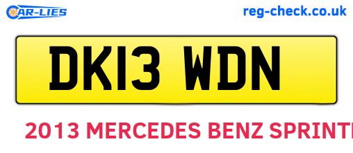 DK13WDN are the vehicle registration plates.