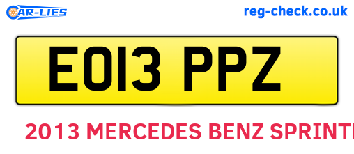 EO13PPZ are the vehicle registration plates.