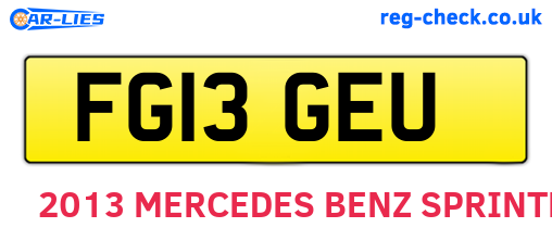 FG13GEU are the vehicle registration plates.