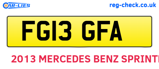 FG13GFA are the vehicle registration plates.