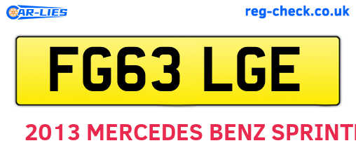 FG63LGE are the vehicle registration plates.