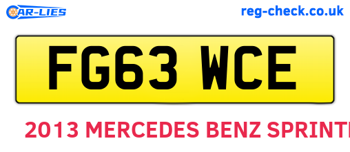 FG63WCE are the vehicle registration plates.