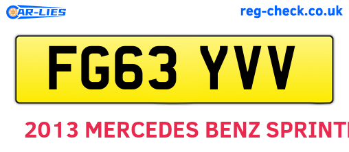 FG63YVV are the vehicle registration plates.