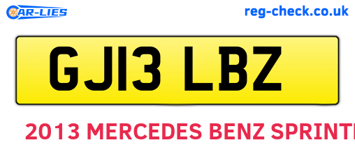 GJ13LBZ are the vehicle registration plates.
