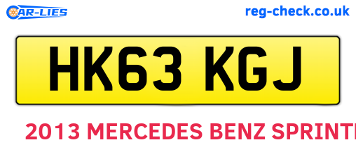 HK63KGJ are the vehicle registration plates.