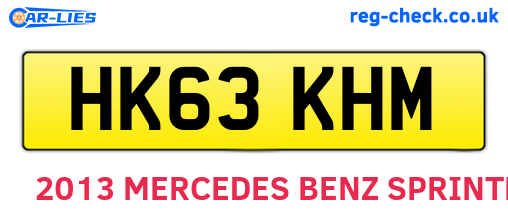HK63KHM are the vehicle registration plates.