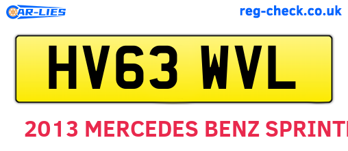 HV63WVL are the vehicle registration plates.