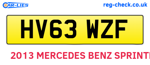 HV63WZF are the vehicle registration plates.