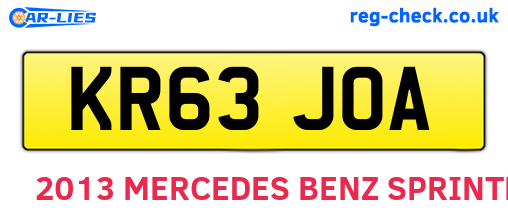 KR63JOA are the vehicle registration plates.