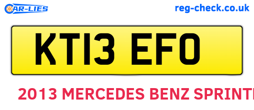 KT13EFO are the vehicle registration plates.