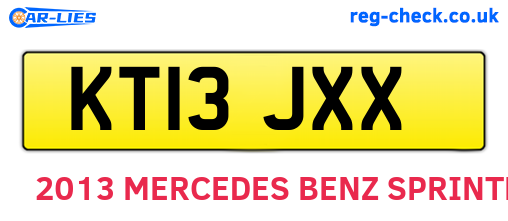 KT13JXX are the vehicle registration plates.