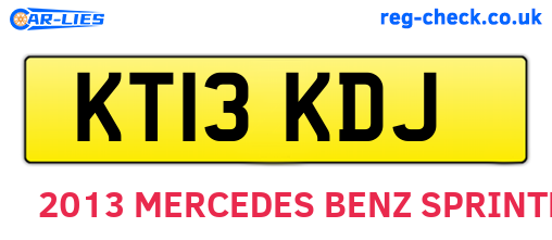 KT13KDJ are the vehicle registration plates.