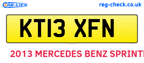 KT13XFN are the vehicle registration plates.