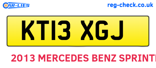 KT13XGJ are the vehicle registration plates.
