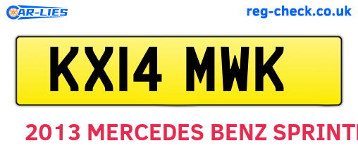 KX14MWK are the vehicle registration plates.