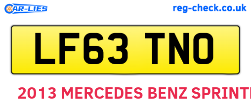 LF63TNO are the vehicle registration plates.